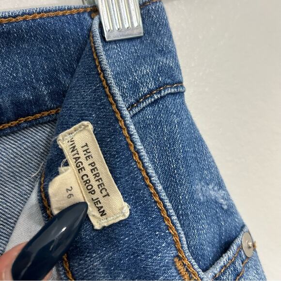Madewell The Perfect Vintage High Rise Crop Mom Jeans in Cartigan Wash Size 26 - Picture 7 of 11